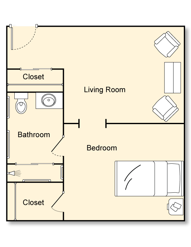 Open The Victorian's Floor Plans PDF to 2 Room Suite